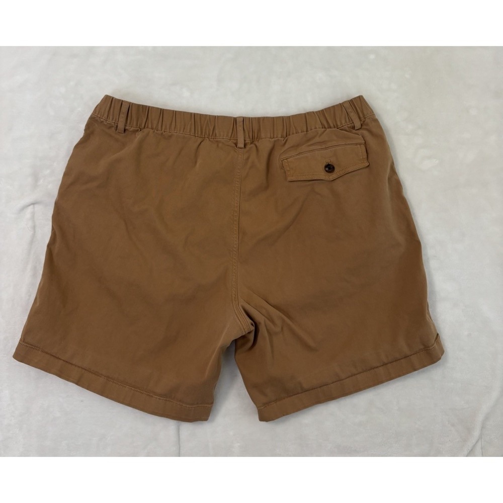 BearBottom Chino Shorts Mens 2XL Camel Tan Elastic Waist Stretch Pockets 0732 - Picture 2 of 5